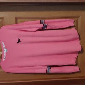 PINK curved hem varsity crew